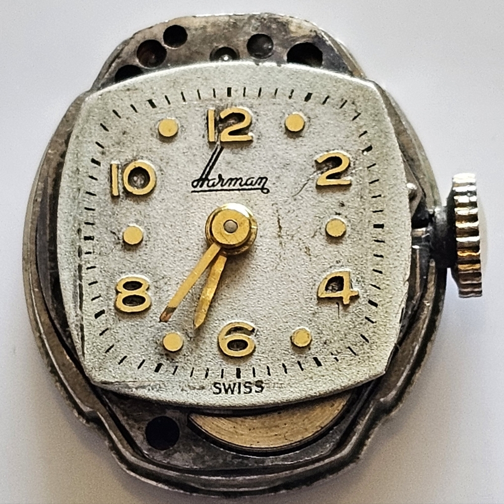 Vintage Harman Swiss Ladies Silver Tone Mechanical Watch , For Parts And Repair - Picture 3 of 16